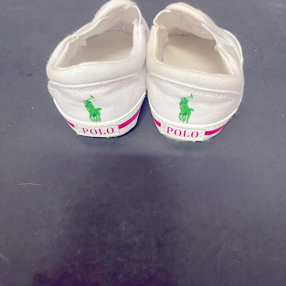 Ralph Lauren White and Pink Baby Walker Shoes. Size 3 - Picture 4 of 8